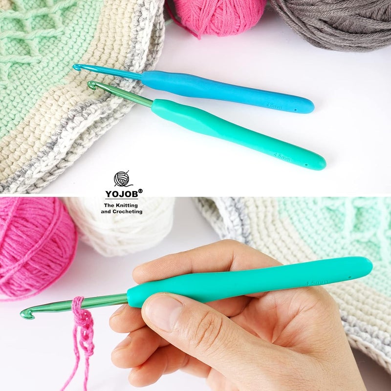 YOJOB 2Pack Size G / 4mm, 7/4.5mm Crochet Hooks, Super Smooth & Ergonomic for Beginner and Advanced (4.0mm, 4.5mm) - Image 4